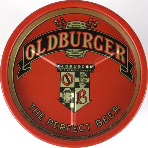 1933 Oldburger Beer Tin Coaster Newark New Jersey