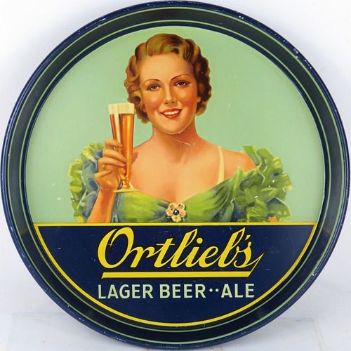 1933 Ortlieb's Lager Beer-Ale 12" Serving Tray Philadelphia Pennsylvania