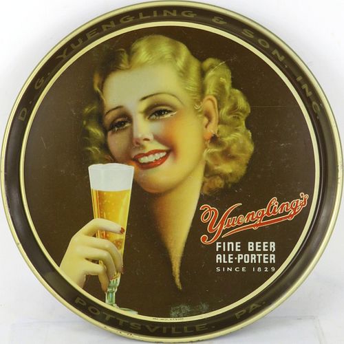 1938 Yuengling's Beer/Ale/Porter 12" Serving Tray Pottsville Pennsylvania