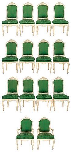 Venetian Rococo Revival Dining Chairs, 14