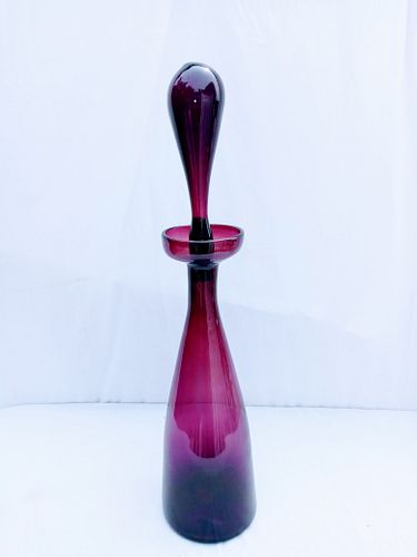 Blenko Purple Blown Glass Decanter