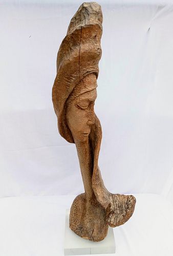 M - Volck Wood Carved Womans Head
