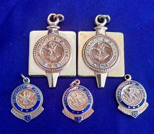 Dept of Justice Service Year Pendants
