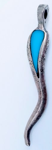 Vintage Turquoise Horn Pendant