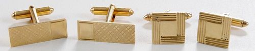 Two Pairs 14kt. Gold Cufflinks
