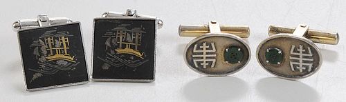 Two Pairs Silver Cufflinks