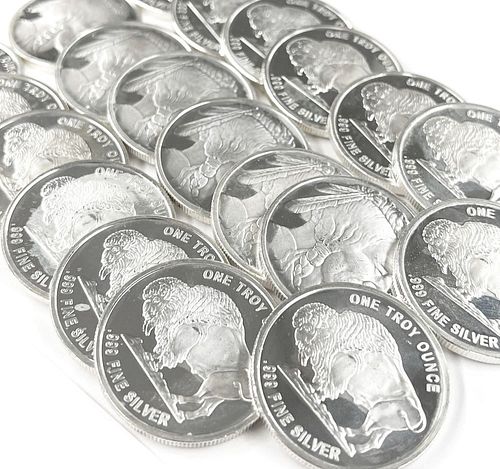 Roll (20-coins) Buffalo .999 Silver 1 ozt.