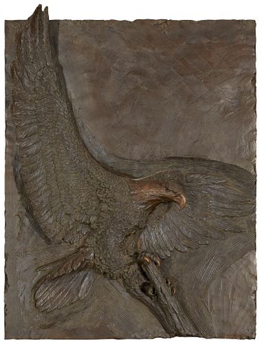 Bill Mack (b. 1949), "Eagle Majesty," 1985, Bonded bronze, 40" H x 31.5" W x 7" D
