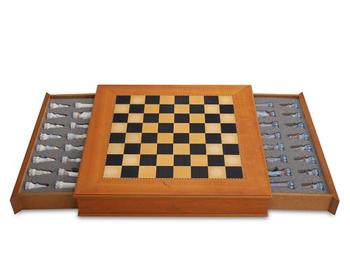 A Lladro "Medieval" porcelain chess set