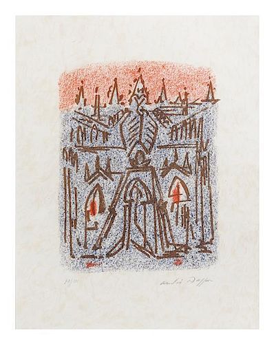 Andre Masson, (French, 1896-1987), Et Passa Devant le Porche (from Une Etoile de Craie), 1973