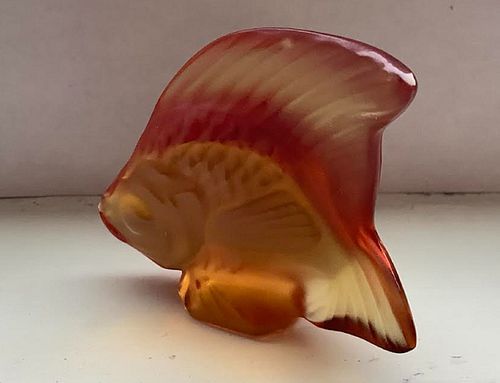 Lalique Crystal Amber Fish Made in France