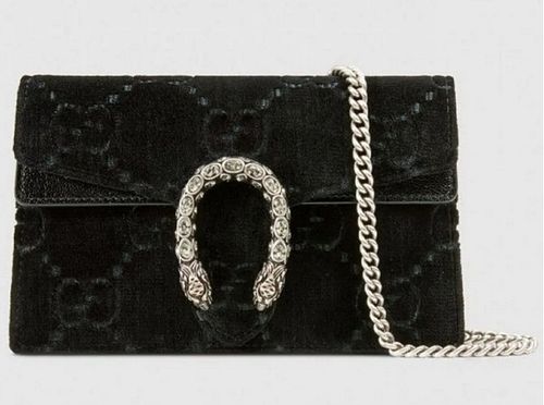 Gucci Black Velvet Bag Dionysus Super Mini - Coyze