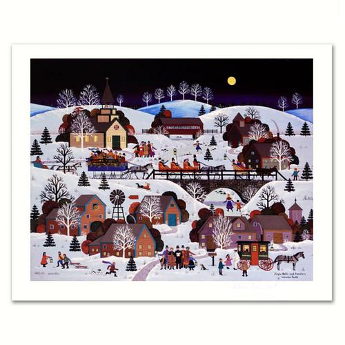 Jane Wooster Scott, "Jingle Bells and Carolers" Hand Signed Limited Edition Lithograph with Letter of Authenticity.