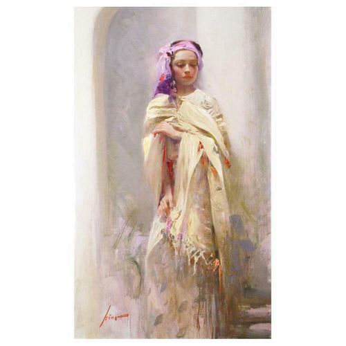 Pino (1939-2010), "Silk Shawl" Artist Embellished Limited Edition on Canvas (24" x 40"), AP Numbered and Hand Signed with Certificate of Authenticity.