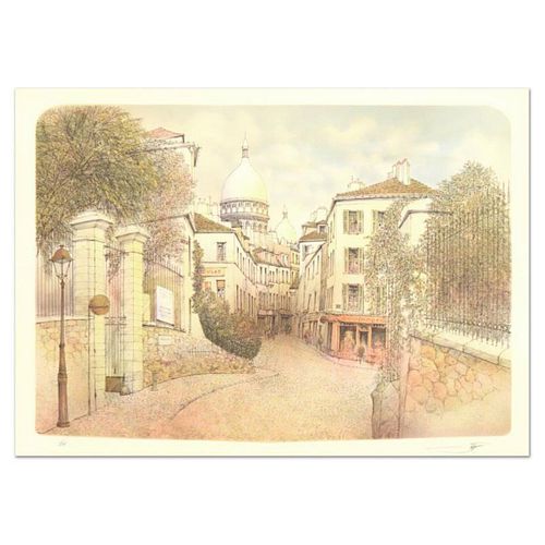 Rolf Rafflewski, "Montmart" Limited Edition Lithograph, Numbered and Hand Signed.