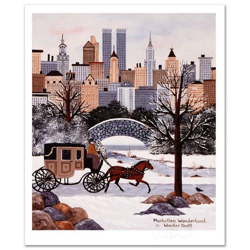 Jane Wooster Scott, "Manhattan Wonderland" Hand Signed Limited Edition Lithograph with Letter of Authenticity.