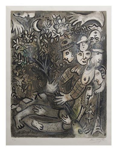 Marc Chagall, (French/Russian, 1887-1985), La famille darlequin, 1964