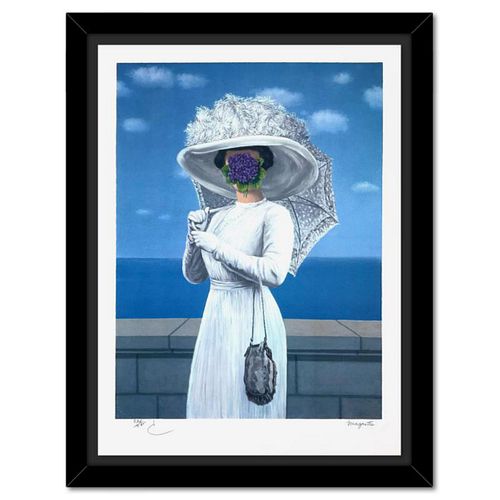 Rene Magritte 1898-1967 (After), "La Grande Guerre" Framed Limited Edition Lithograph, Estate Signed and Numbered 236/275 with Certificate of Authenti