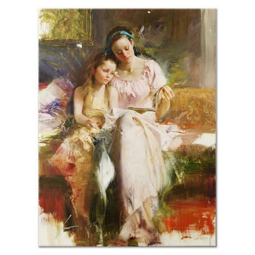 Pino (1939-2010), "Bedtime Stories" Artist Embellished Limited Edition on Canvas (30" x 40"), AP Numbered and Hand Signed with Certificate of Authenti