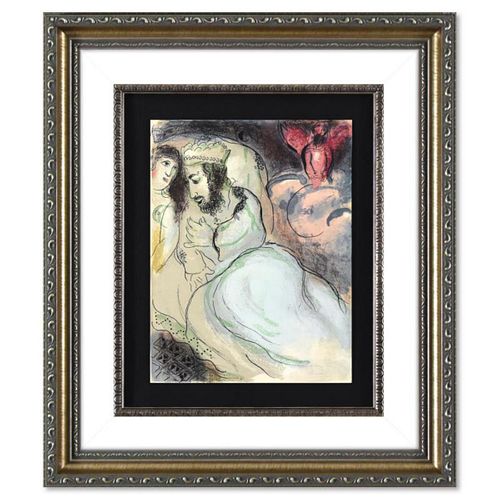 Marc Chagall (1887-1985), "Sarah and Abimelech" Framed Lithograph on Paper, with Letter of Authenticity.
