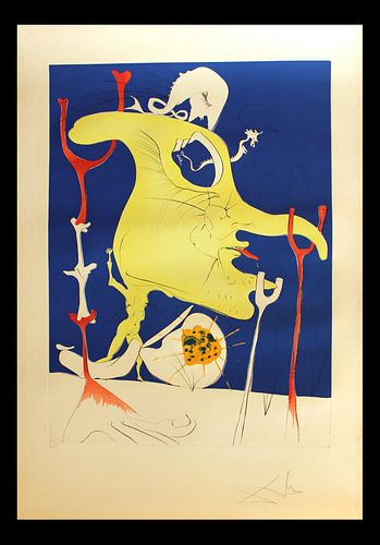 Salvador Dali- Original Engravings with Lithographic Color "Le dernier venu de la derniere planete "