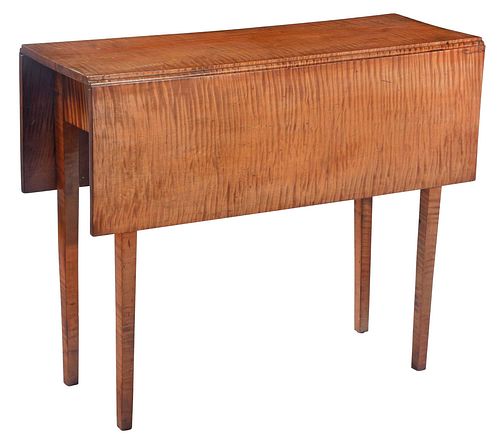 American Federal Highly Figured Tiger Maple Drop Leaf Table