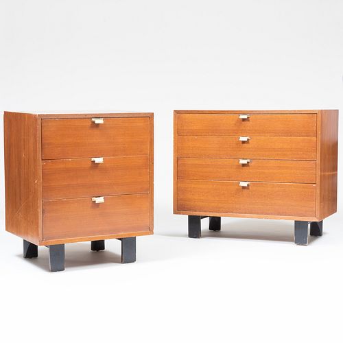 Two George Nelson for Herman Miller Walnut Chests of Drawers 