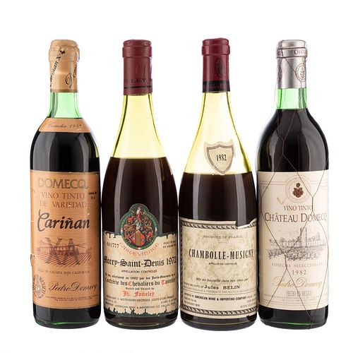 Lote de Vinos Tintos de Francia y México. Cariñan. Château Domecq. En presentaciones 750 ml. Total de piezas: 4.
