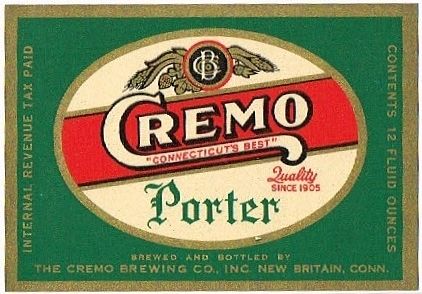 1942 Cremo Porter 12oz ES10-03 Label New Britain Connecticut