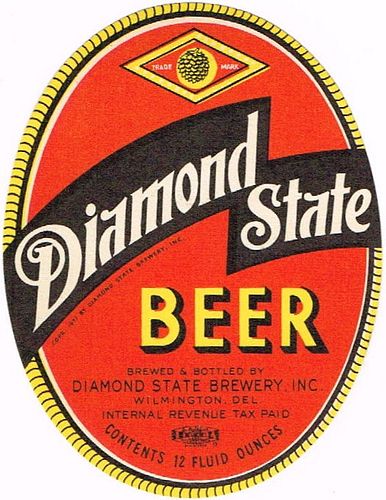 1949 Diamond State Beer 12oz ES21-07 Label Wilmington Delaware