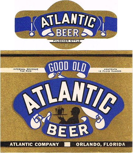 1947 Atlantic Beer (76mm) 12oz ES25-05 Label Orlando Florida