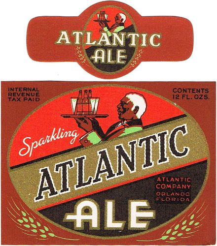 1943 Atlantic Ale 12oz ES25-08 Label Orlando Florida