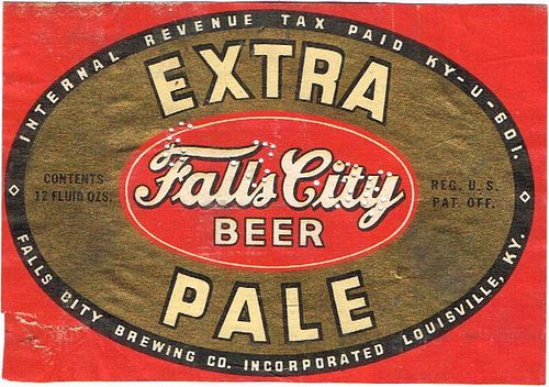 1936 Falls City Beer 12oz ES34-17 Label Louisville Kentucky