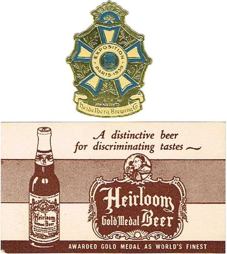 1940 Heirloom Gold Medal Beer (decals) 12oz No Ref. Label Covington Kentucky