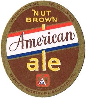 1948 American Nut Brown Ale 12oz ES71-21 Label Baltimore Maryland