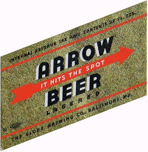 1941 Arrow Beer 32oz One Quart ES74-02 Label Baltimore Maryland