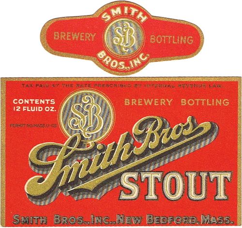 1933 Smith Bros. Stout 12oz ES66-04 Label New Bedford Massachusetts