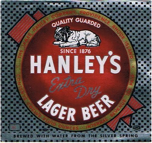 1946 Hanley's Extra Dry Lager Beer (85) 12oz ES113-02 Label Providence Rhode Island