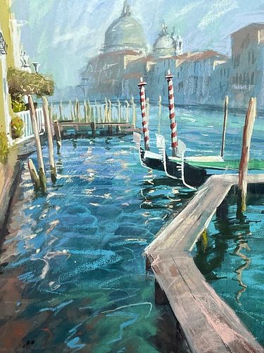 "THE GRAND CANAL & SAN SALUTE" OIL PAINTING