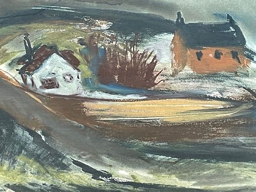 COTTAGES IN AYRSHIRE OIL PAINTING