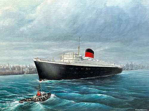 "RMS SAXONIA" OIL PAINTING