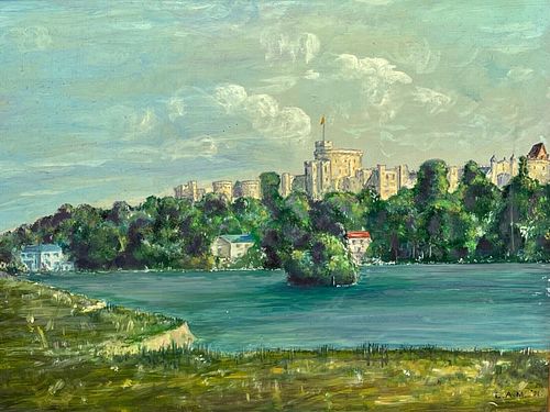 "VIEW FROM THE THAMES" OIL PAINTING