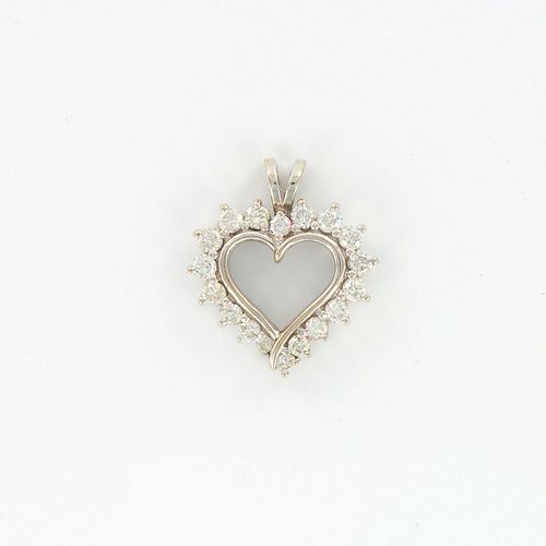 Loving Heart Diamond Pendant, 14K