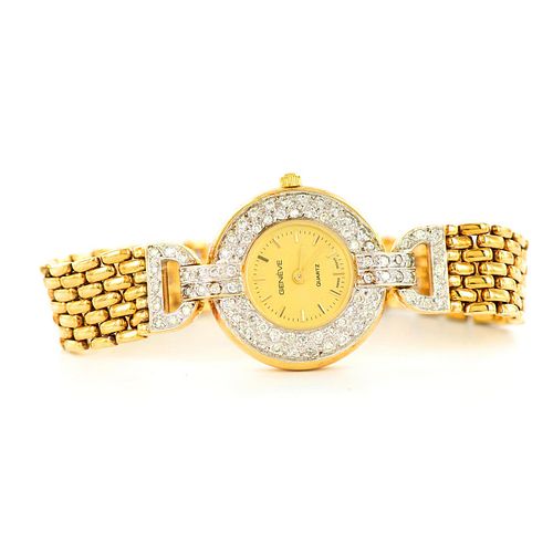 14K Gold Geneva 2 CT. Diamond Watch