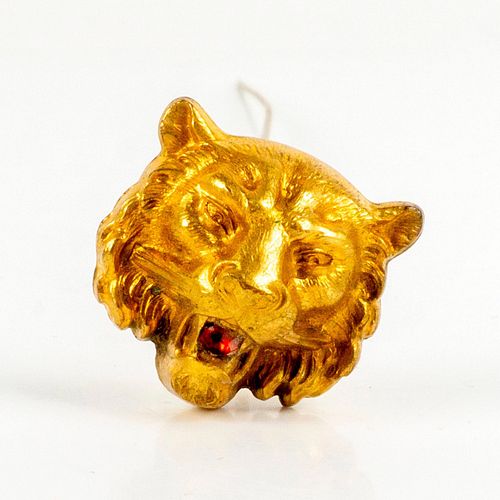 Vintage Brass Hat Pin, Lion