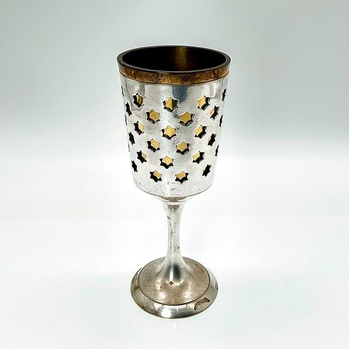 Judaica Kiddush or Elijah Cup Silver with Gold Tone Insert