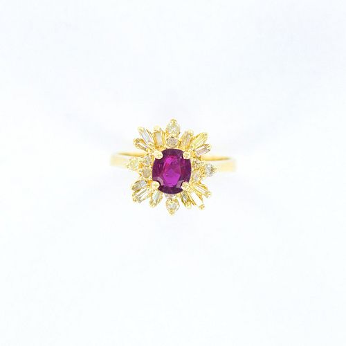 Ruby and Diamond Ring, 14K