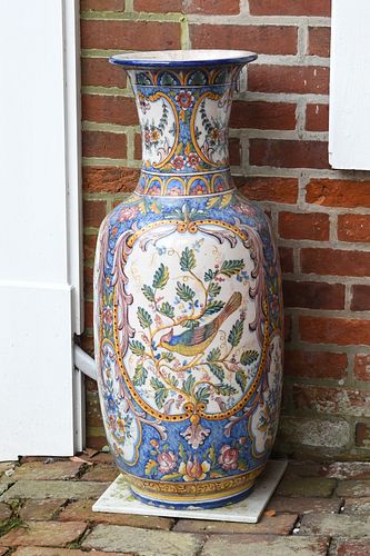 Italian Majolica Glazed Earthenware Vase