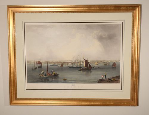 Boston Harbor Engraving, After J.W. Hill