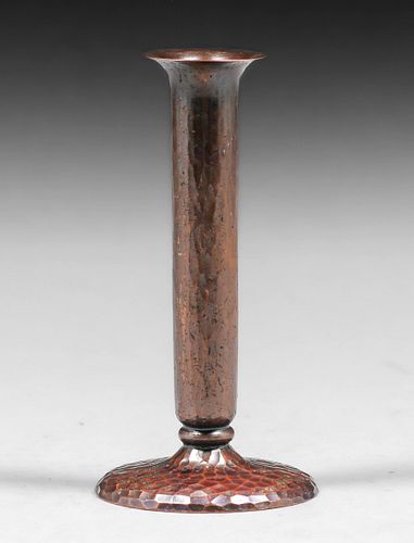 Roycroft Hammered Copper Stem vase c1920s